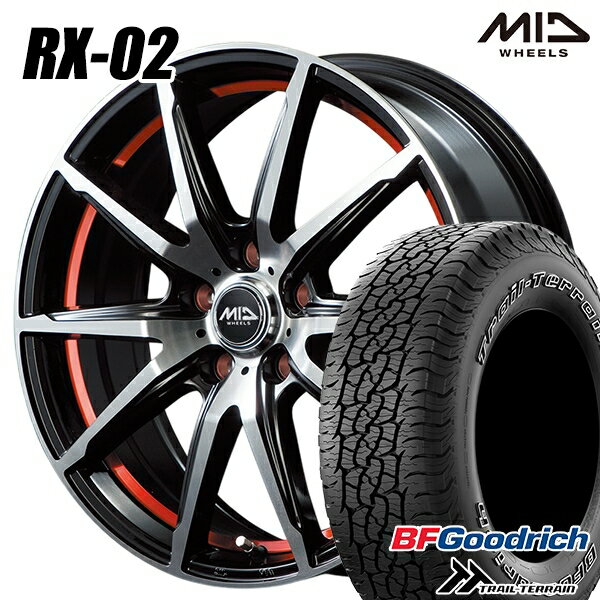 【取付対象】245/65R17 111T ORWL BFグッドリッチ トレールテレーン MID シュナイダー RX02 RX810 BP/アンダーカットレッド 17インチ 7.0J 5H114.3 サマータイヤホイールセット