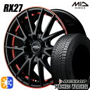 【取付対象】195/60R17 90H ダンロップ シンクロウェザー MID シュナイダー RX27 ブラック/リム&アンダーカットポリッシュ+レッドクリア 17インチ 7.0J 5H114.3 オールシーズンタイヤホイールセット