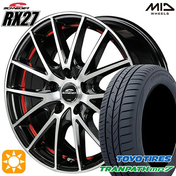 最大2,000円OFFクーポン★205/60R16 96H XL トーヨー トランパス mp7 MID シュナイダー RX27 BMP/アンダーカットレッドクリア 16インチ 6.5J 5H114.3 サマータイヤホイールセット