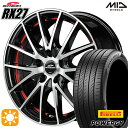 【取付対象】リーフ ノア 205/55R16 91V ピレリ パワジー MID シュナイダー RX27 ブラックメタリックポリッシュ＋アンダーカットレッドクリアー 16インチ 6.5J 5H114.3 サマータイヤホイールセット