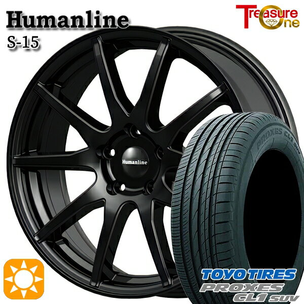 【取付対象】BP系レガシィアウトバック 215/55R17 94V トーヨー プロクセス CL1 SUV トレジャーワン ヒューマンライン S15 ブラック 17インチ 7.0J 5H100 サマータイヤホイールセット