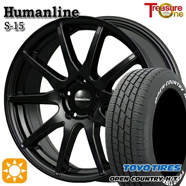 【取付対象】デリカD5 アウトランダー 225/55R18 98H トーヨー オープンカントリー H/T2 WL トレジャーワン ヒューマンライン S15 ブラック 18インチ 7.0J 5H114.3 サマータイヤホイールセット