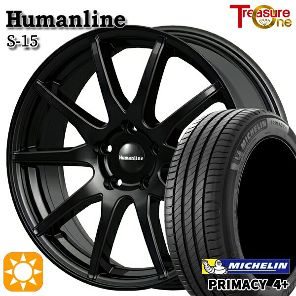 【取付対象】リーフ アクセラ 205/55R16 91V ミシュラン プライマシー4プラス トレジャーワン ヒューマンライン S15 ブラック 16インチ 6.5J 5H114.3 サマータイヤホイールセット