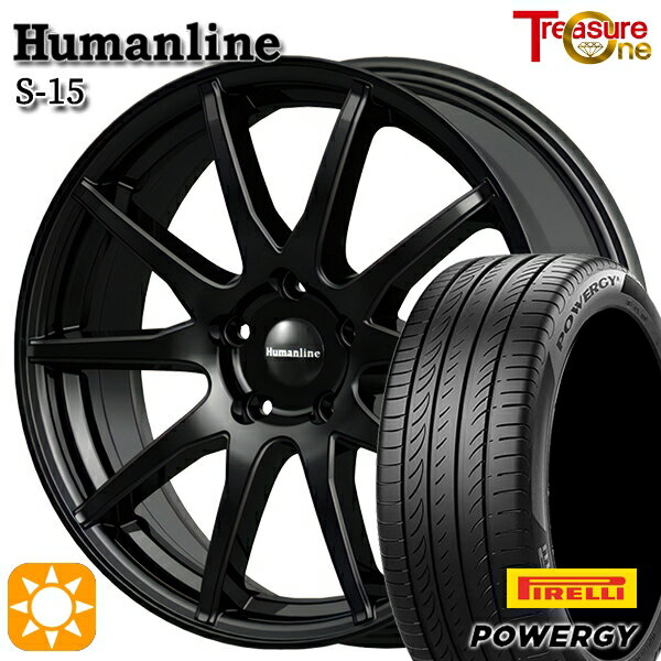【取付対象】リーフ アクセラ 205/55R16 91V ピレリ パワジー トレジャーワン ヒューマンライン S15 ブラック 16インチ 6.5J 5H114.3 サマータイヤホイールセット