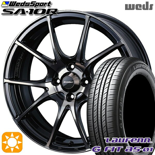 最大2,000円OFFクーポン★マツダ2 ノート 195/55R16 87V ラウフェン G FIT as-01 LH42 Weds ウェッズスポーツ SA10R ZBB（ゼブラブラックブライト） 16インチ 6.5J 4H100 サマータイヤホイールセット