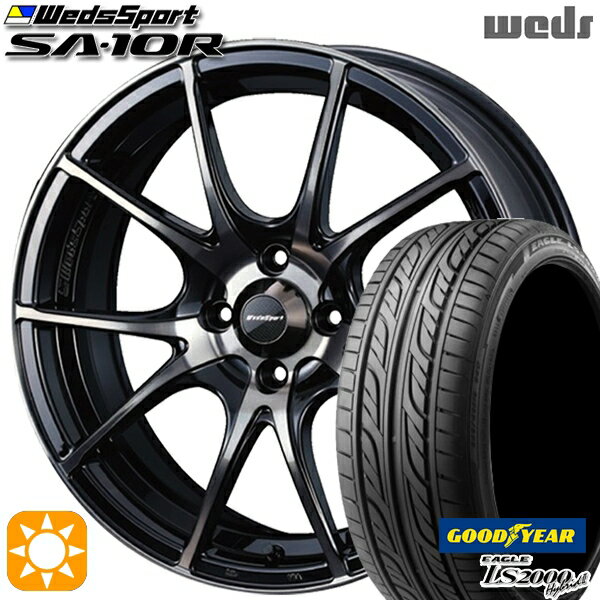 【取付対象】165/50R15 73V グッドイヤー LS2000ハイブリッド2 Weds ウェッズスポーツ SA10R ZBB（ゼブラブラックブライト） 15インチ 5.0J 4H100 サマータイヤホイールセット