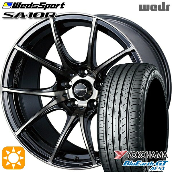 【18日限定!ダイヤモンド会員限定P13倍!】 セレナ 215/40R18 89W XL ヨコハマ ブルーアースGT AE51 Weds ウェッズスポーツ SA10R ZBB（ゼブラブラックブライト） 18インチ 7.5J 5H114.3 サマータイヤホイールセット