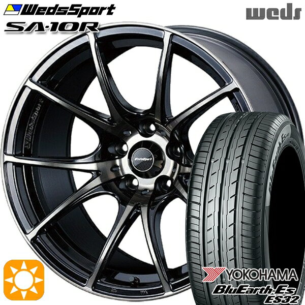 5/20ポイント5倍★アイシス ノア 215/45R17 91V XL ヨコハマ ブルーアース ES32 Weds ウェッズスポーツ SA10R ZBB（ゼブラブラックブライト） 17インチ 7.5J 5H114.3 サマータイヤホイールセット