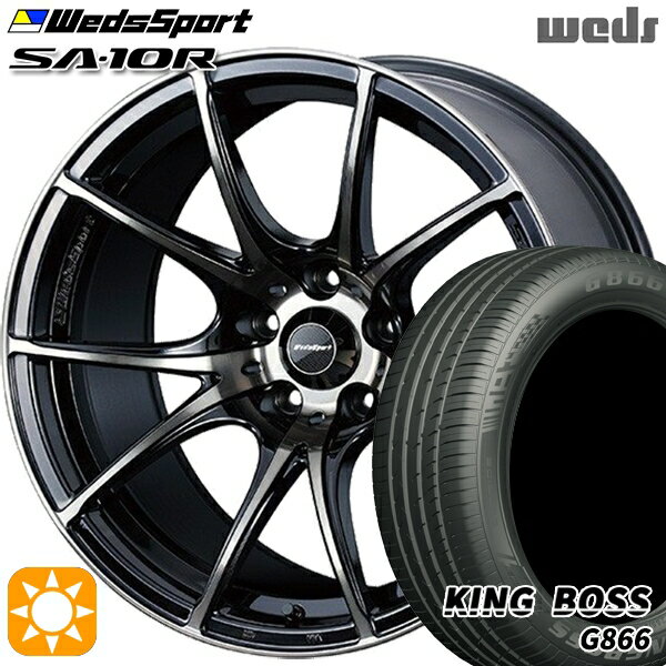 【18日限定!ダイヤモンド会員限定P13倍!】 リーフ レヴォーグ 215/50R17 95W XL キングボス G866 Weds ウェッズスポーツ SA10R ZBB（ゼブラブラックブライト） 17インチ 7.5J 5H114.3 サマータイヤホイールセット