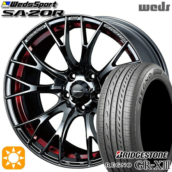 【取付対象】ジェイド アクセラ 225/40R18 92W XL ブリヂストン レグノ GR-X3 Weds ウェッズスポーツ SA20R RLC（レッドライトクローム） 18インチ 7.5J 5H114.3 サマータイヤホイールセット