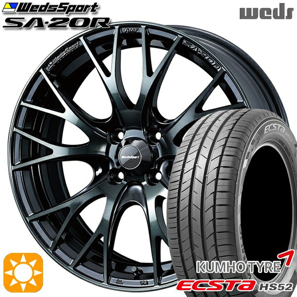 【取付対象】195/45R16 84V XL クムホ エクスタ HS52 Weds ウェッズスポーツ SA20R WBC（ウォースブラッククリアー） 16インチ 6.5J 4H100 サマータイヤホイールセット