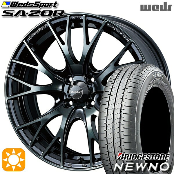【取付対象】195/45R16 84V ブリヂストン ニューノ Weds ウェッズスポーツ SA20R WBC（ウォースブラッククリアー） 16インチ 6.5J 4H100 サマータイヤホイールセット