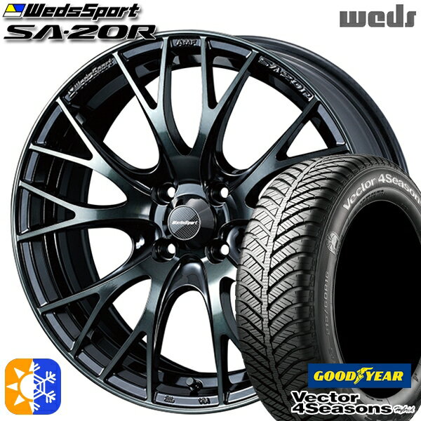 165/50R15 73H グッドイヤー ベクター フォーシーズンズ Weds ウェッズスポーツ SA20R 15インチ 5.0J 4H100 WBC (ウォースブラッククリアー) オールシーズンタイヤホイールセット