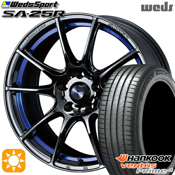 【取付対象】215/50R17 95W XL ハンコック veNtus PRime4 K135 Weds ウェッズスポーツ SA25R BLCII（ブルーライトクロームツー） 17インチ 7.5J 5H114.3 サマータイヤホイールセット
