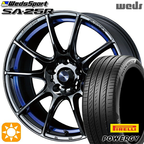 【取付対象】リーフ レヴォーグ 215/50R17 95W XL ピレリ パワジー Weds ウェッズスポーツ SA25R BLCII（ブルーライトクロームツー） 17インチ 7.5J 5H114.3 サマータイヤホイールセット