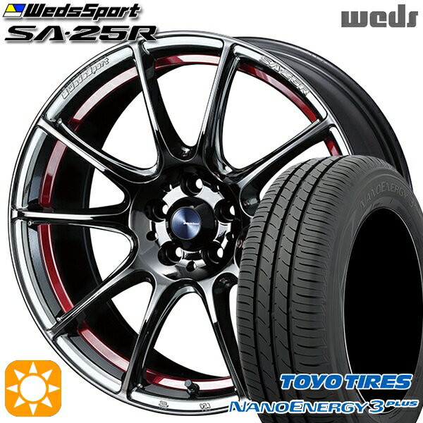 【取付対象】225/50R18 95W トーヨー ナノエナジー3プラス Weds ウェッズスポーツ SA25R RLC (レッドライトクローム) 18インチ 7.5J 5H114.3 サマータイヤホイールセット