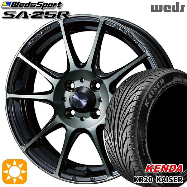 5/15ポイント5倍★モコ ルークス 165/40R16 73V ケンダ カイザー KR20 Weds ウェッズスポーツ SA25R WBC (ウォースブラッククリアー) 16インチ 5.0J 4H100 サマータイヤホイールセット