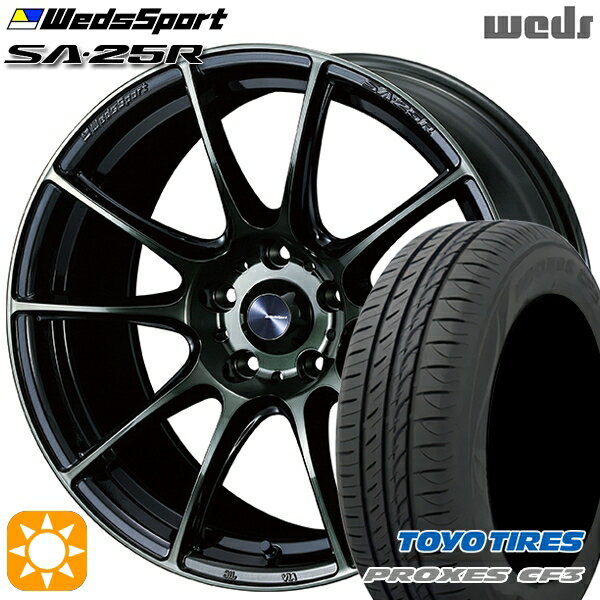 【取付対象】リーフ レヴォーグ 215/50R17 95V XL トーヨー プロクセス CF3 Weds ウェッズスポーツ SA25R WBC (ウォースブラッククリアー) 17インチ 7.0J 5H114.3 サマータイヤホイールセット