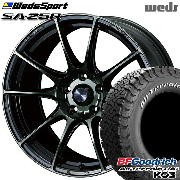 【取付対象】225/70R16 102/99S RWL BFグッドリッチ オールテレーン T/A KO3 Weds ウェッズスポーツ SA25R WBC (ウォースブラッククリアー) 16インチ 7.0J 5H114.3 サマータイヤホイールセット