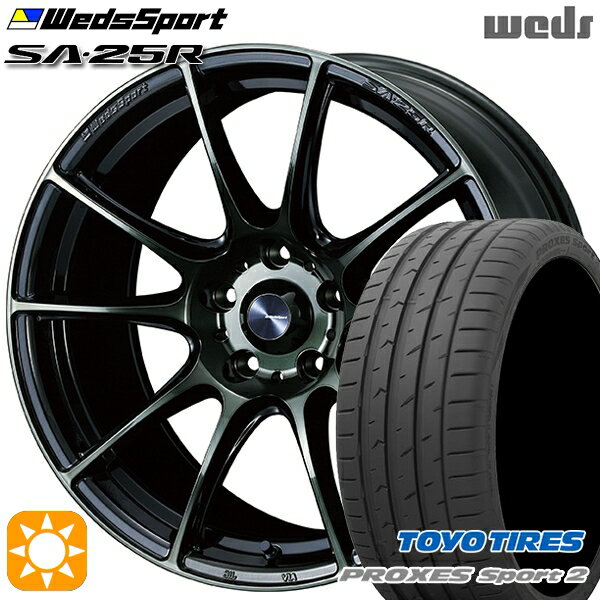 【取付対象】アクセラ アテンザ 215/45R18 93Y XL トーヨー プロクセススポーツ2 Weds ウェッズスポーツ SA25R WBC (ウォースブラッククリアー) 18インチ 7.5J 5H114.3 サマータイヤホイールセット