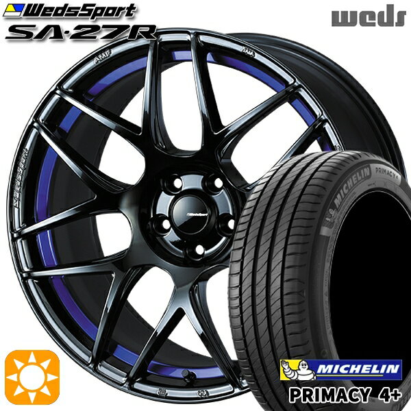 【18日限定!ダイヤモンド会員限定P13倍!】 225/55R18 98V ミシュラン プライマシー4プラス Weds ウェッズスポーツ SA27R BLC2（ブルーライトクロームツー） 18インチ 7.5J 5H114.3 サマータイヤホイールセット