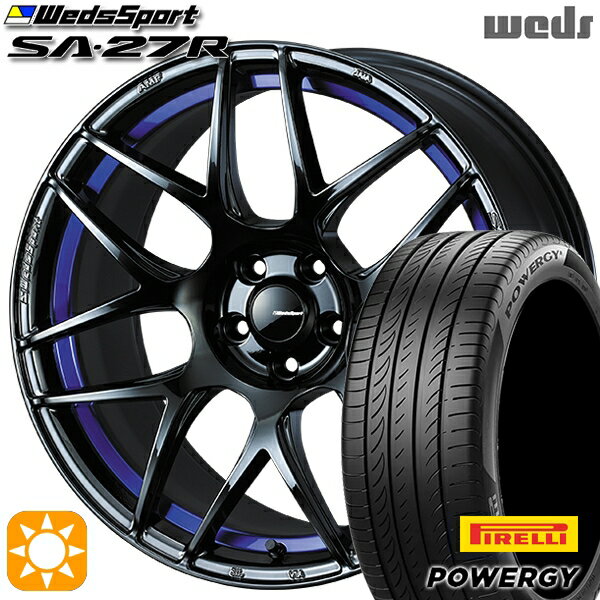【取付対象】225/40R18 92W XL ピレリ パワジー Weds ウェッズスポーツ SA27R BLC2（ブルーライトクロームツー） 18インチ 7.5J 5H114.3 サマータイヤホイールセット