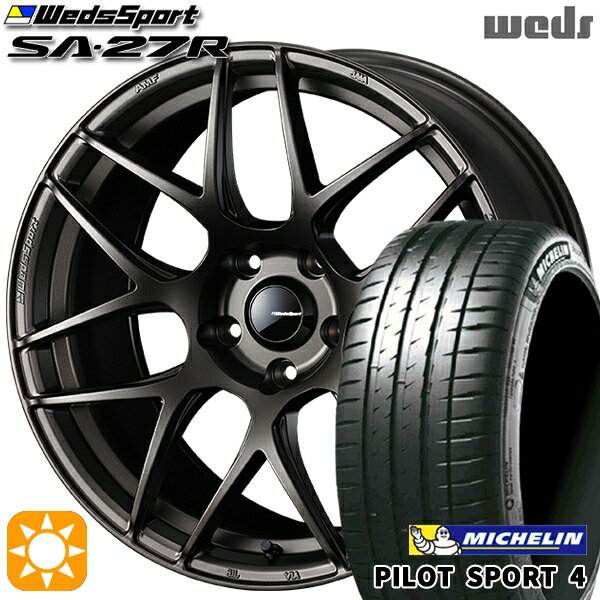 【取付対象】195/45R17 81W ミシュラン パイロットスポーツ4 Weds ウェッズスポーツ SA27R EJ-BRONZE（EJプロンズ） 17インチ 6.5J 4H100 サマータイヤホイールセット