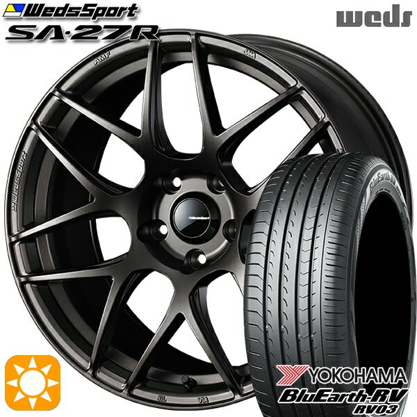 【取付対象】225/60R18 100H ヨコハマ ブルーアース RV03 Weds ウェッズスポーツ SA27R EJ-BRONZE（EJプロンズ） 18インチ 7.5J 5H114.3 サマータイヤホイールセット
