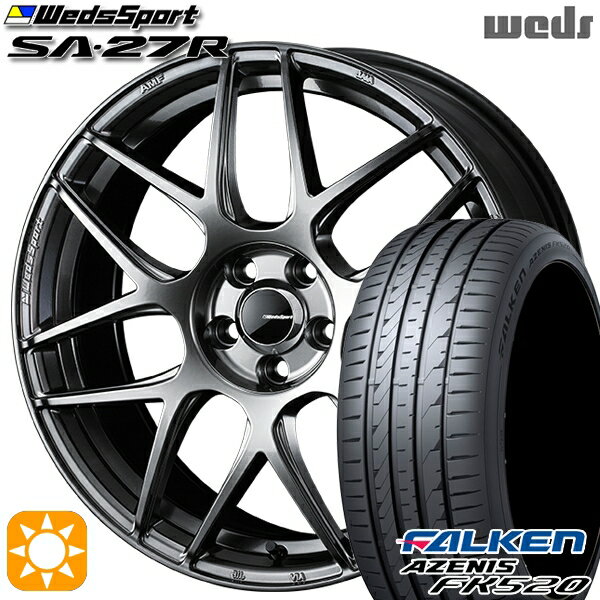 【取付対象】225/55R18 102W XL ファルケン アゼニス FK520 Weds ウェッズスポーツ SA27R PSB（プラチナシルバーブラック） 18インチ 7.5J 5H114.3 サマータイヤホイールセット