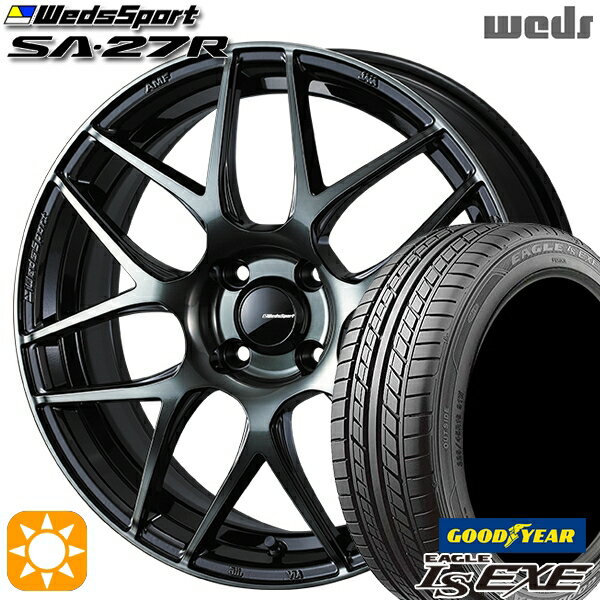 【18日限定!ダイヤモンド会員限定P13倍!】 195/45R16 84W XL グッドイヤー イーグル LSEXE Weds ウェッズスポーツ SA27R WBC（ウォースブラッククリアー） 16インチ 6.5J 4H100 サマータイヤホイールセット