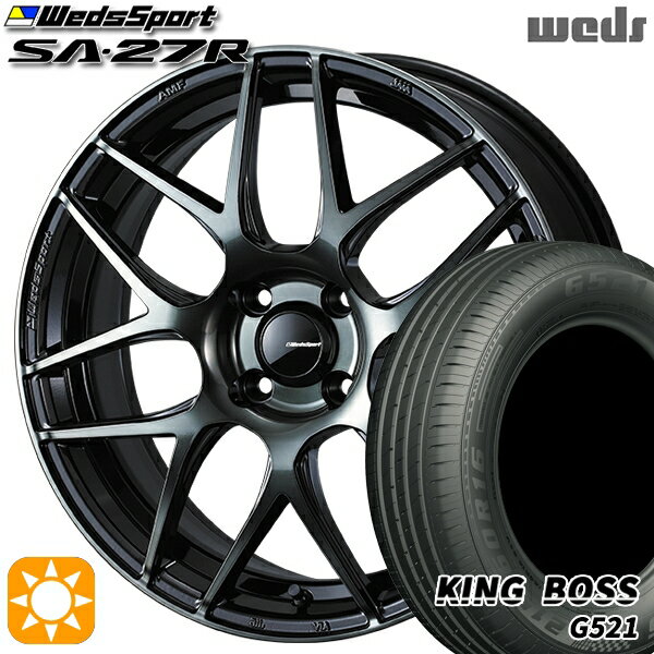 【取付対象】フィット アクア 185/60R15 84H キングボス G521 Weds ウェッズスポーツ SA27R WBC（ウォースブラッククリアー） 15インチ 6.0J 4H100 サマータイヤホイールセット