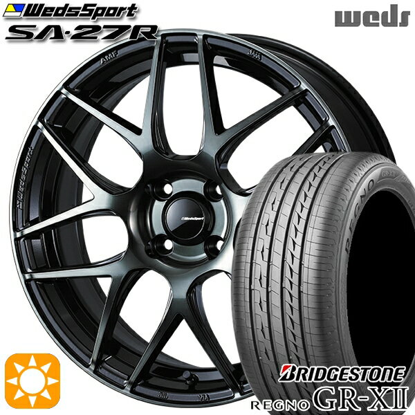 最大2,000円OFFクーポン★185/65R15 88H ブリヂストン レグノ GRX2 Weds ウェッズスポーツ SA27R WBC（ウォースブラッククリアー） 15インチ 6.0J 4H100 サマータイヤホイールセット