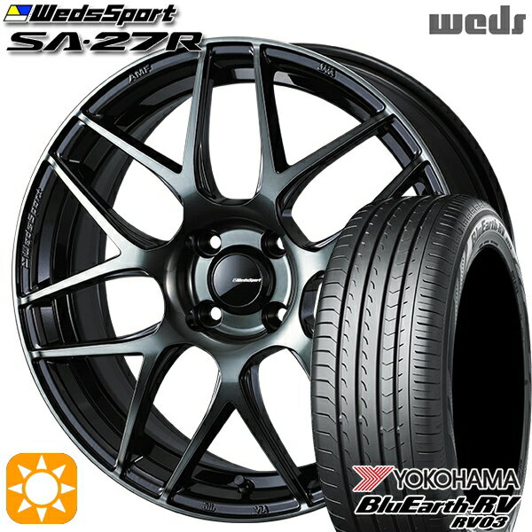 【取付対象】175/65R15 84H ヨコハマ ブルーアース RV03 Weds ウェッズスポーツ SA27R WBC（ウォースブラッククリアー） 15インチ 6.0J 4H100 サマータイヤホイールセット