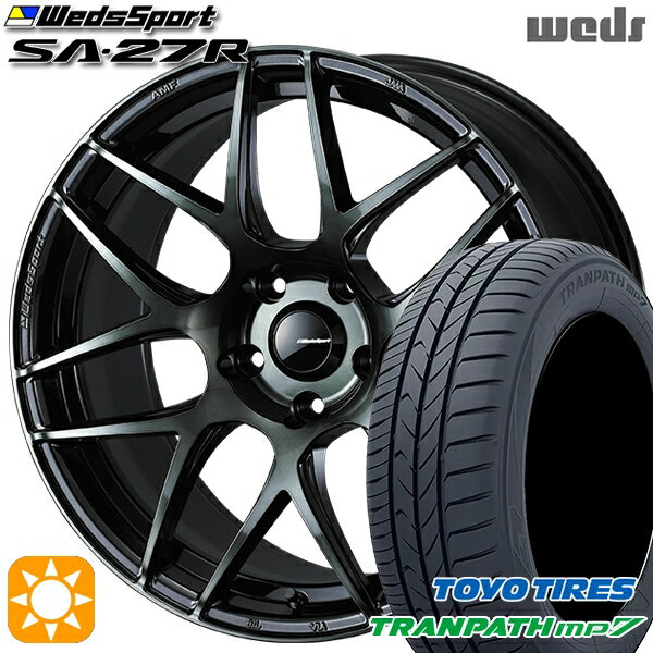 【取付対象】215/55R17 94V トーヨー トランパス mp7 Weds ウェッズスポーツ SA27R WBC（ウォースブラッククリアー） 17インチ 7.0J 5H100 サマータイヤホイールセット