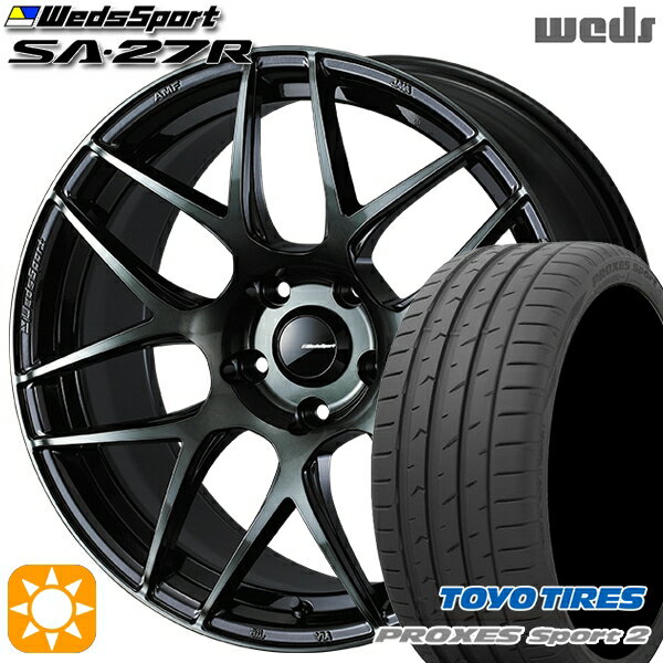 【取付対象】225/40R18 92Y XL トーヨー プロクセススポーツ2 Weds ウェッズスポーツ SA27R WBC（ウォースブラッククリアー） 18インチ 7.5J 5H114.3 サマータイヤホイールセット