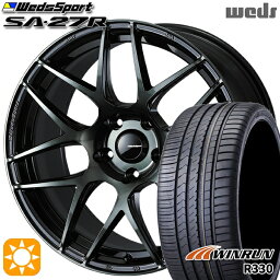 4/24-4/27 P5倍！アウトランダー エクストレイル 225/55R18 98V ウィンラン R330 Weds ウェッズスポーツ SA27R WBC（ウォースブラッククリアー） 18インチ 7.5J 5H114.3 サマータイヤホイールセット