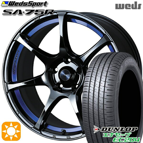 【取付対象】アクセラ アテンザ 215/45R18 93W XL ダンロップ エナセーブ EC204 Weds ウェッズスポーツ SA75R BLCII（ブルーライトクロームツー） 18インチ 7.5J 5H114.3 サマータイヤホイールセット