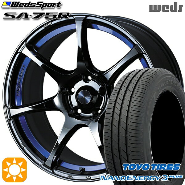 【取付対象】215/40R18 85W トーヨー ナノエナジー3プラス Weds ウェッズスポーツ SA75R BLCII（ブルーライトクロームツー） 18インチ 7.5J 5H114.3 サマータイヤホイールセット