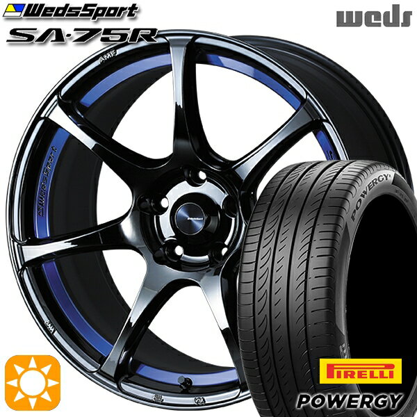 【取付対象】225/45R18 95W XL ピレリ パワジー Weds ウェッズスポーツ SA75R BLCII（ブルーライトクロームツー） 18インチ 7.5J 5H114.3 サマータイヤホイールセット