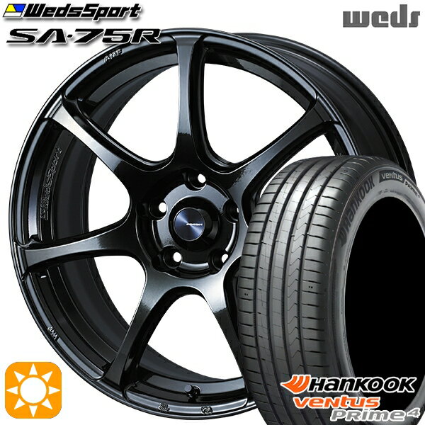 5/15ポイント5倍★215/50R17 95W XL ハンコック veNtus PRime4 K135 Weds ウェッズスポーツ SA75R HBCII (ハイパーブラッククリアツー 17インチ 7.0J 5H114.3 サマータイヤホイールセット