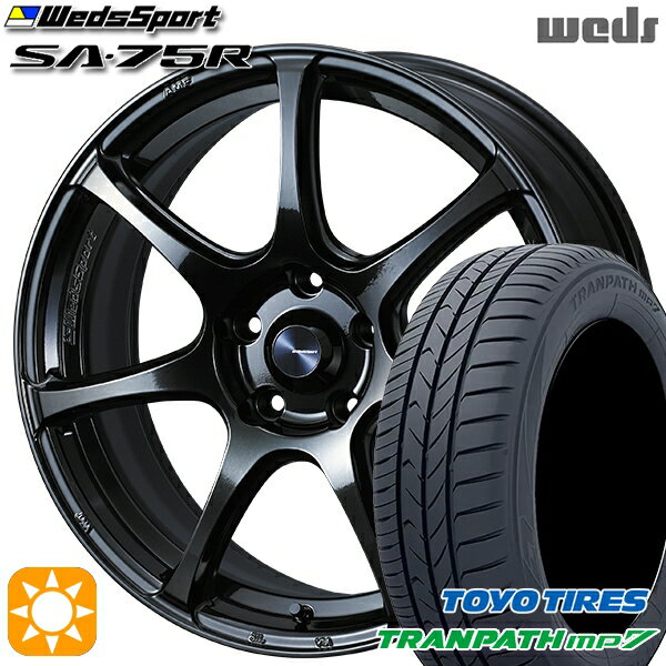 【取付対象】215/55R17 94V トーヨー トランパス mp7 Weds ウェッズスポーツ SA75R HBCII (ハイパーブラッククリアツー 17インチ 7.0J 5H100 サマータイヤホイールセット