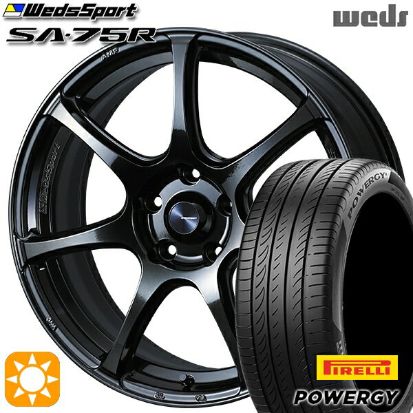【取付対象】リーフ レヴォーグ 215/50R17 95W XL ピレリ パワジー Weds ウェッズスポーツ SA75R HBCII (ハイパーブラッククリアツー 17インチ 7.0J 5H114.3 サマータイヤホイールセット