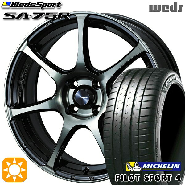 【取付対象】マツダ2 ノート 205/45R17 (88Y) XL ミシュラン パイロットスポーツ4 Weds ウェッズスポーツ SA75R WBC (ウォースブラッククリアー) 17インチ 6.5J 4H100 サマータイヤホイールセット