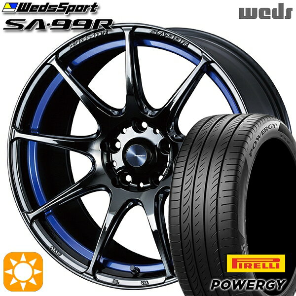 【取付対象】マツダ2 ノート 205/45R17 88W XL ピレリ パワジー Weds ウェッズスポーツ SA99R BLCII (ブルーライトクロームツー) 17インチ 6.5J 4H100 サマータイヤホイールセット