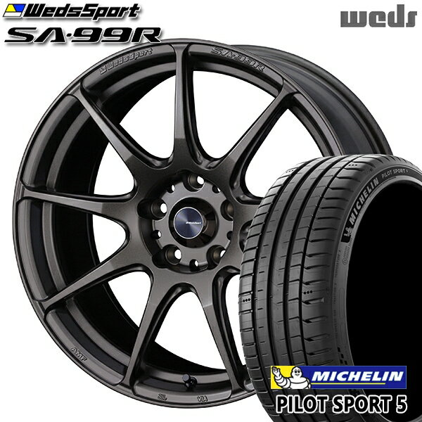 【取付対象】マツダ2 ノート 205/45R17 88Y XL ミシュラン パイロットスポーツ5 Weds ウェッズスポーツ SA99R EJ-ブロンズ 17インチ 6.5J 4H100 サマータイヤホイールセット