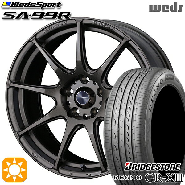 【取付対象】50プリウス インプレッサ 215/45R17 91W XL ブリヂストン レグノ GR-X3 Weds ウェッズスポーツ SA99R EJ-ブロンズ 17インチ 7.0J 5H100 サマータイヤホイールセット