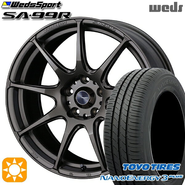 【18日限定!ダイヤモンド会員限定P13倍!】 225/45R18 91W トーヨー ナノエナジー3プラス Weds ウェッズスポーツ SA99R EJ-ブロンズ 18インチ 7.5J 5H114.3 サマータイヤホイールセット