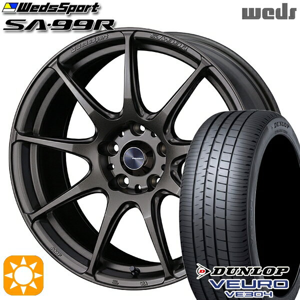 【取付対象】フォレスター 215/55R17 94V ダンロップ ビューロ VE304 Weds ウェッズスポーツ SA99R EJ-ブロンズ 17インチ 7.0J 5H100 サマータイヤホイールセット