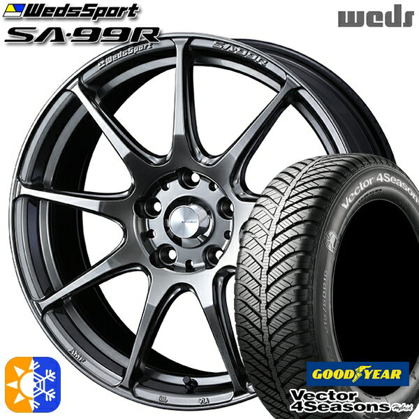 アイシス ノア 215/45R17 91H XL グッドイヤー ベクター フォーシーズンズ Weds ウェッズスポーツ SA99R 17インチ 7.0J 5H114.3 PSB (プラチナシルバーブラック) オールシーズンタイヤホイールセット