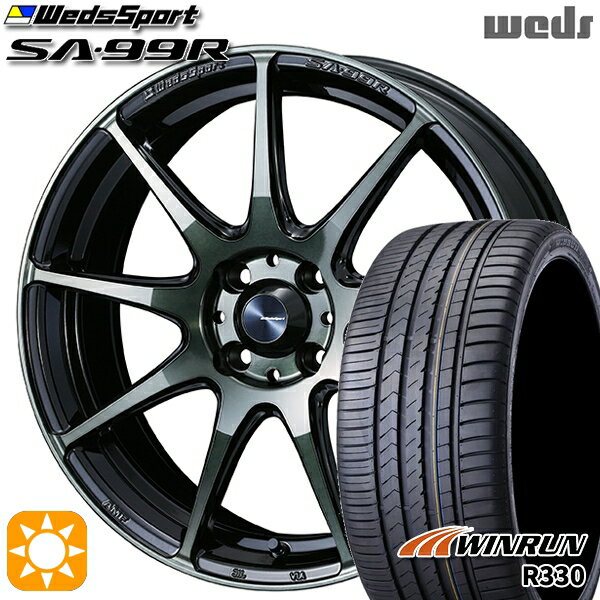 【取付対象】195/45R16 84V XL ウィンラン R330 Weds ウェッズスポーツ SA99R WBC（ウォースブラッククリアー） 16インチ 6.5J 4H100 サマータイヤホイールセット